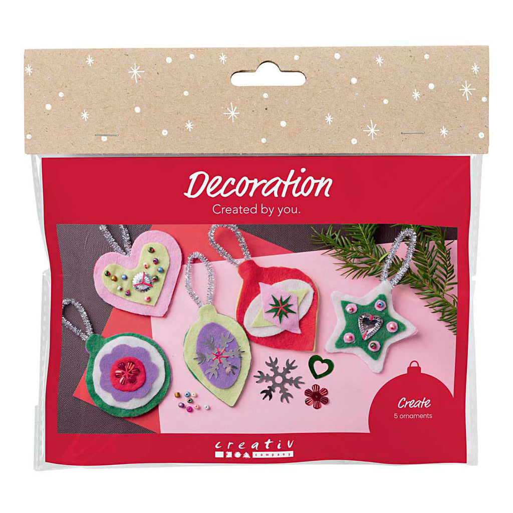 Creativ Company Mini-Hobby-Set Dekoration Filz Weihnachtsdekorationen