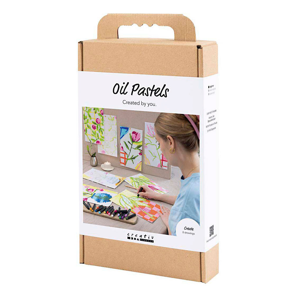Creativ Company Hobbyset Ölpastellblumen in verschiedenen Farben