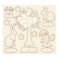 Creativ company diy houten figuren hazen, boom en paddestoelen
