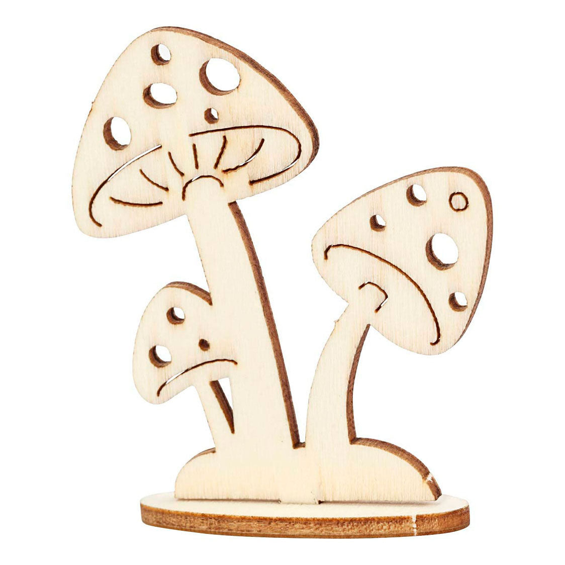 Creativ company diy houten figuren hazen, boom en paddestoelen