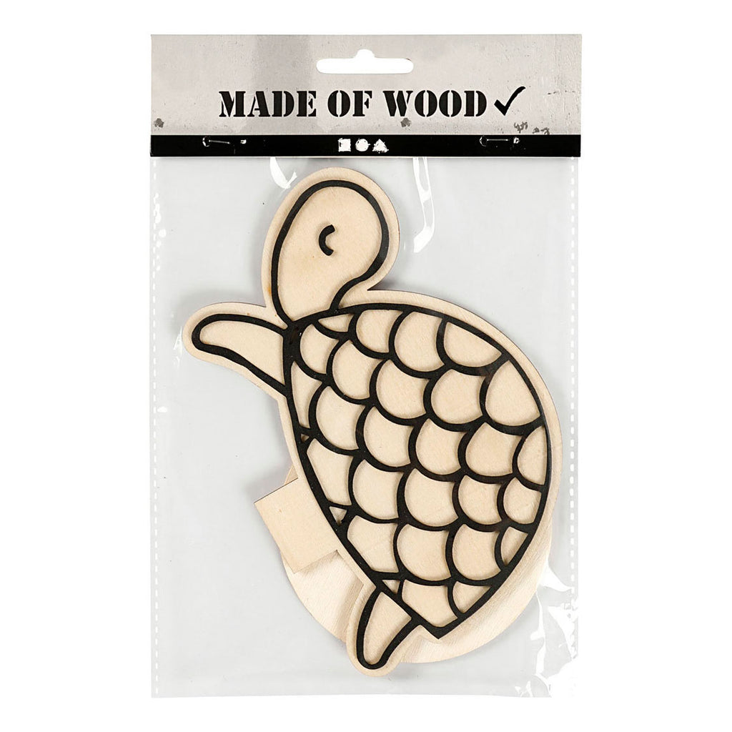 Creativ company houten figuur om te decoreren schildpad - 10cm