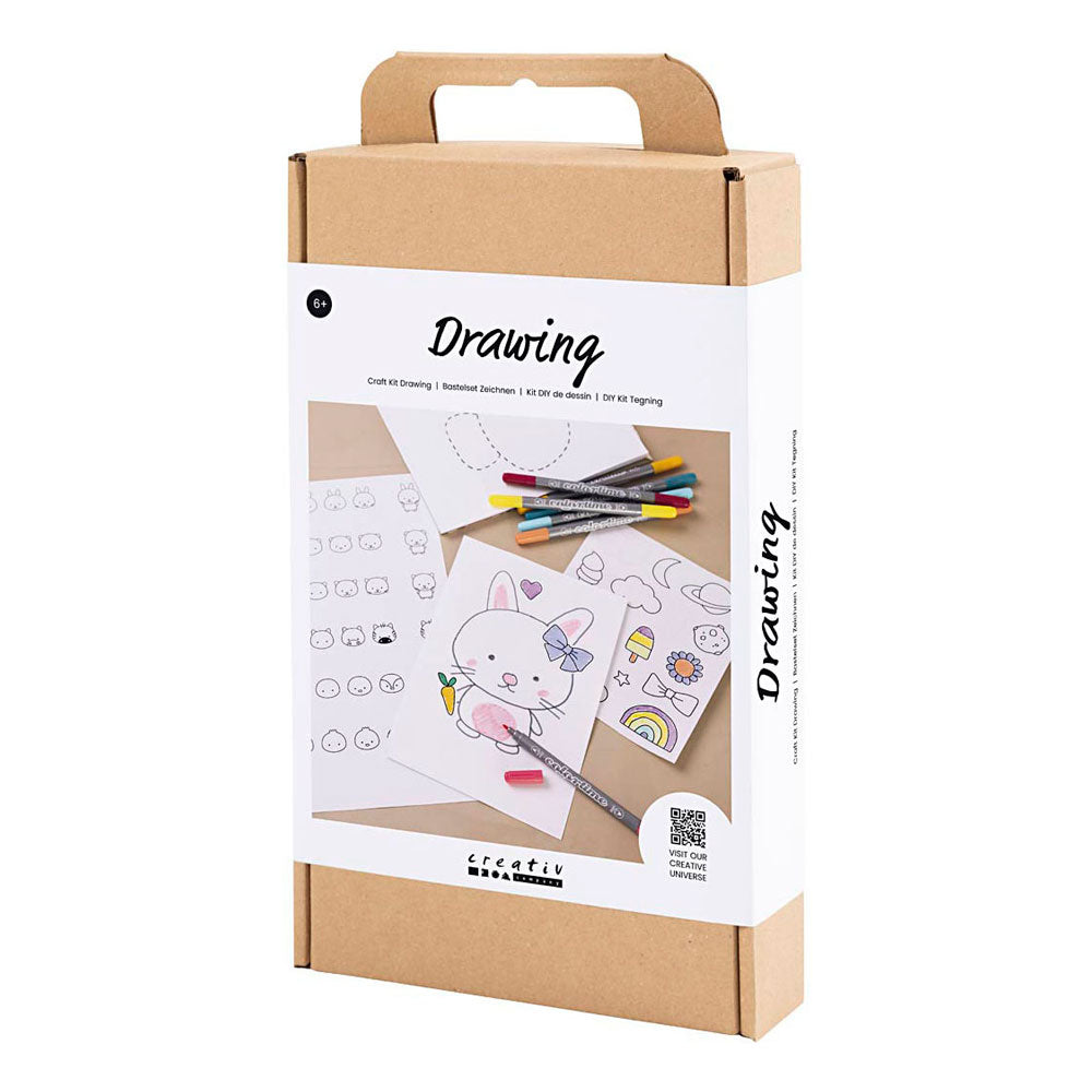 Creativ company hobbyset tekenen gemengde figuren pastelkleuren