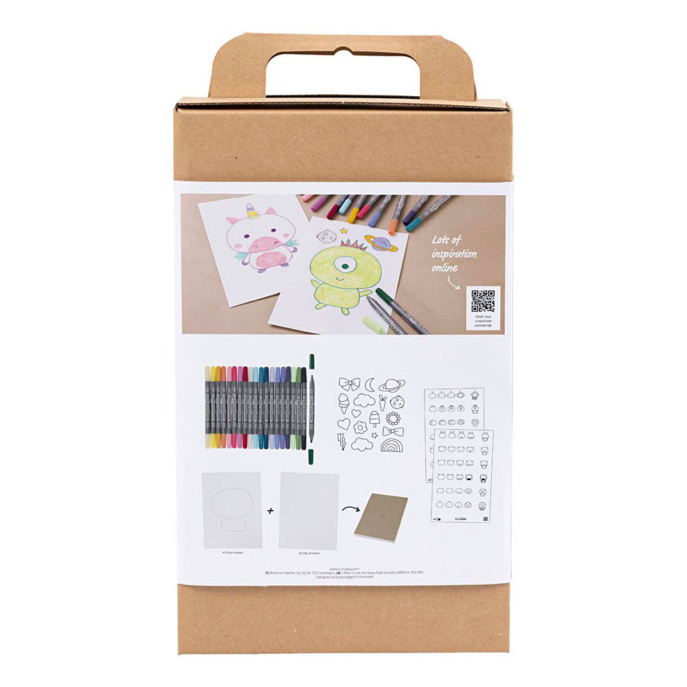 Creativ company hobbyset tekenen gemengde figuren pastelkleuren