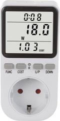 Greenblue - energiemeter – verbruiksmeter - wattmeter - elektriciteitsmeter – energiekosten- type f, 220-240v ac, 50hz, max. belasting 16a, ip20, ingebouwde batterij, gb364 f - voor nederland