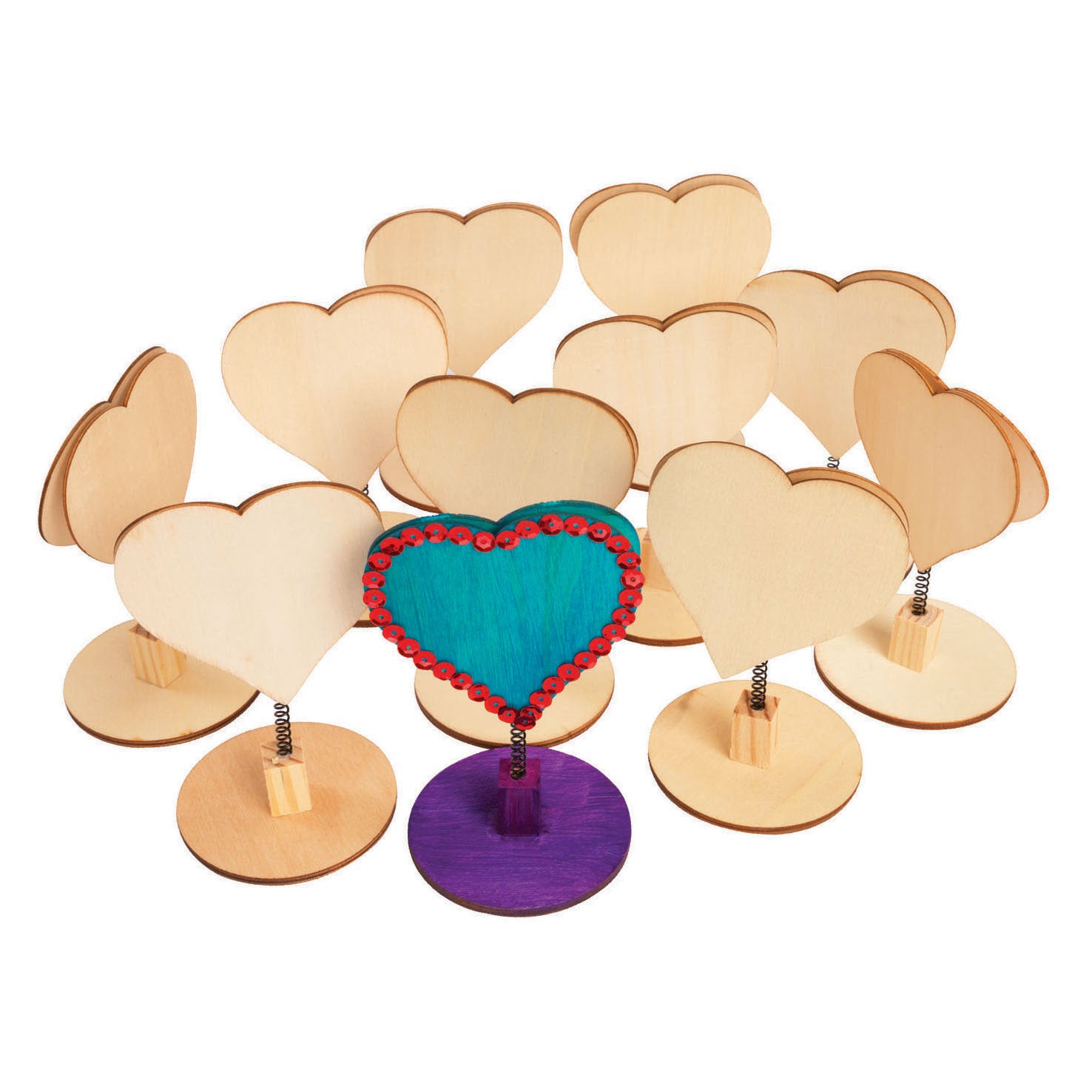 Colorations - versier je houten memoclip hart, 12st.