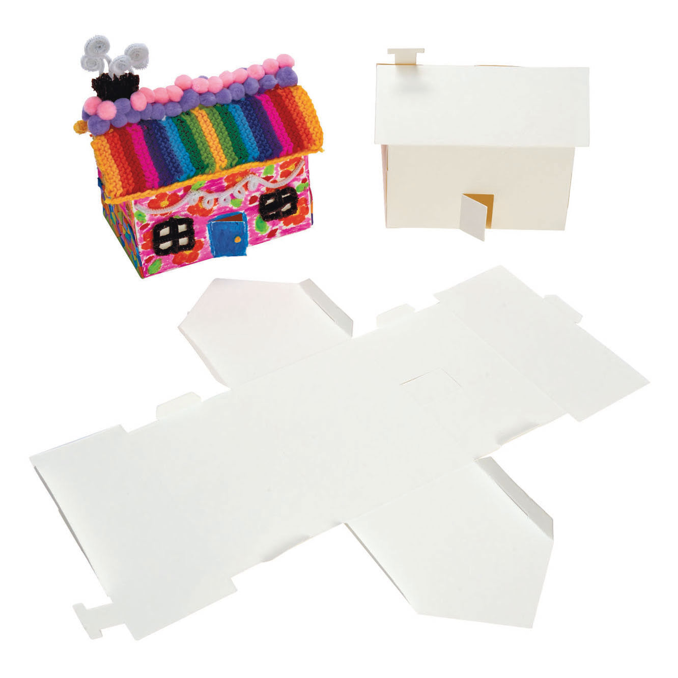 Colorations 3d papieren vouw huizen, set van 20