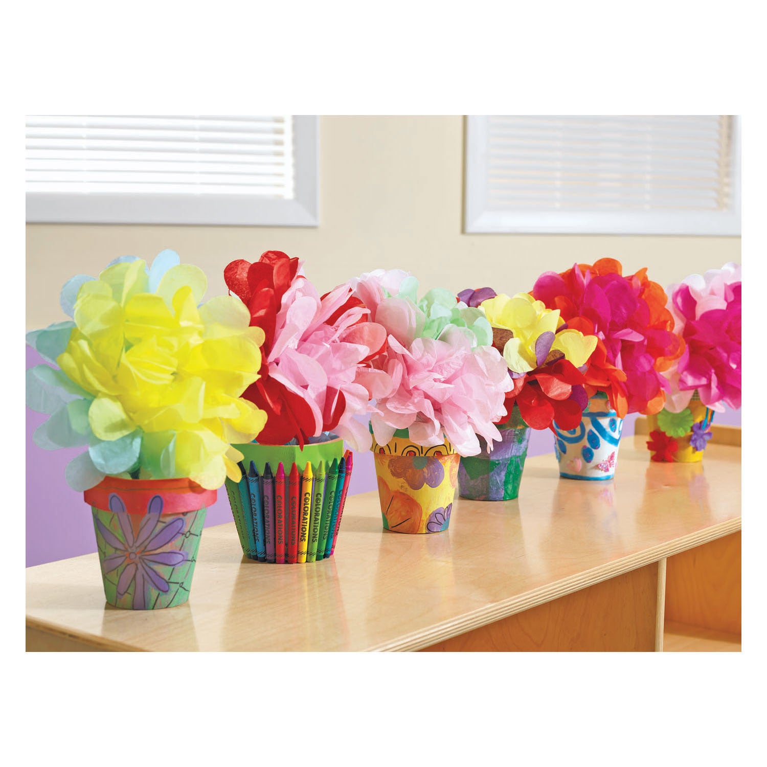 Colorations - versier je eigen bloempotje papier-mache, set van 10