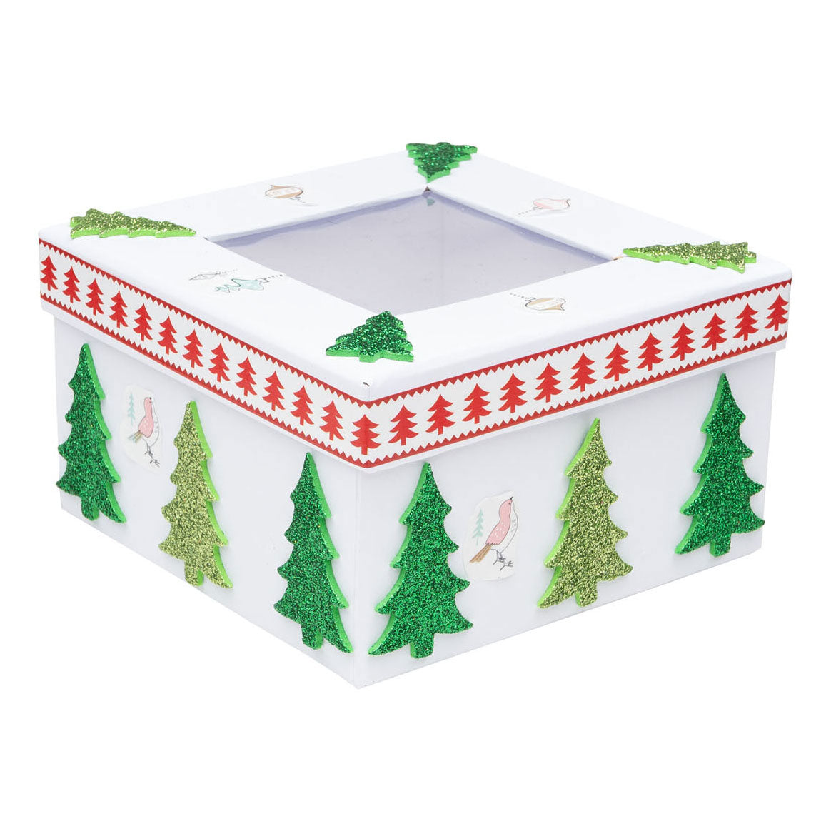 Färbungen - Schaumstoffaufkleber Glitter -Weihnachtsbäume, 100..
