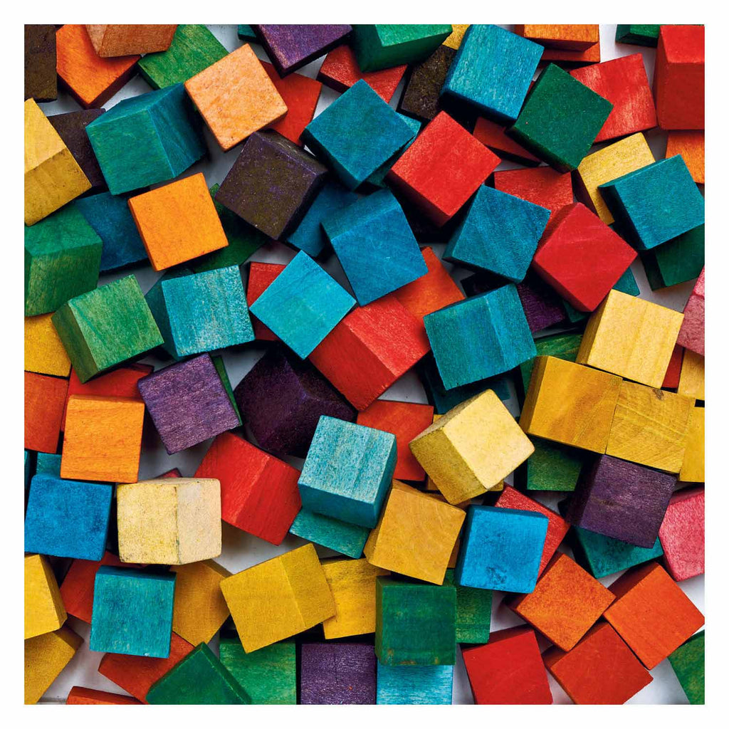 Colorations - gekleurde houten kubus blokjes, 196st.