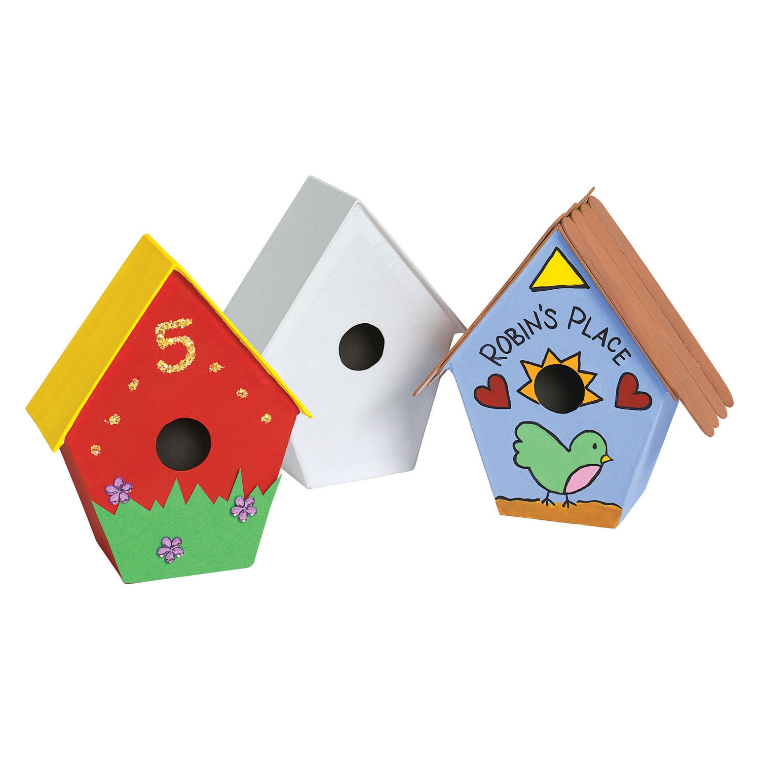Colorations – Gestalte dein eigenes Pappmaché-Vogelhaus, 12er-Set
