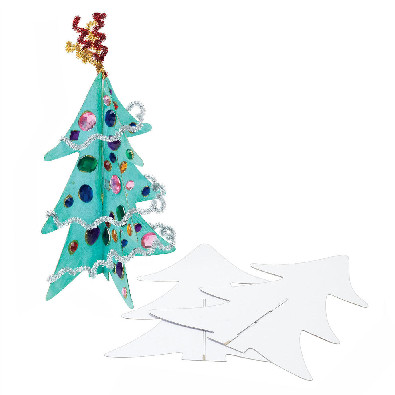 Färben - Dekorieren Sie Ihren eigenen 3D-Weihnachtsbaum, 12er Set à 12 Stück