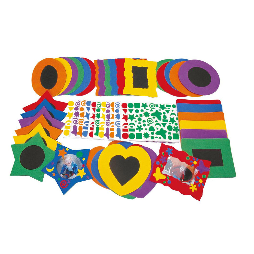 Colorations Schaumstoff-Fotorahmen mit selbstklebenden Schaumstoffaufklebern, 36 Stück