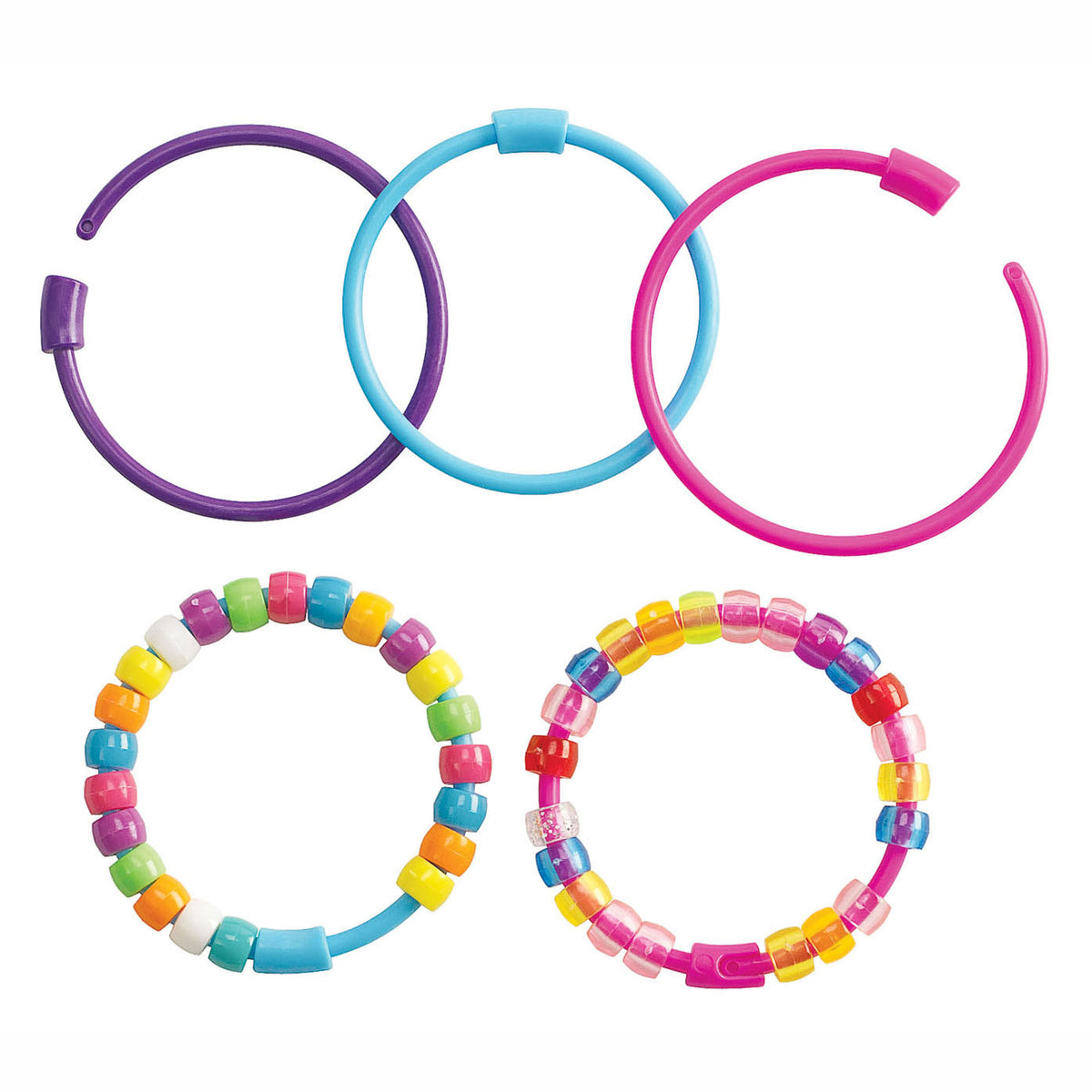 Colorations - rijgkralen armbanden met sluiting, set van 24