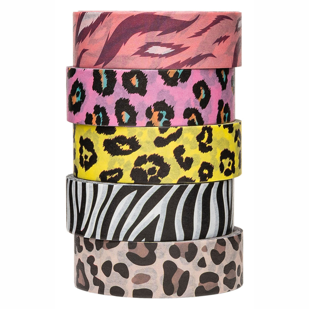 Colorations - Washi-Tape mit Tiermotiven, 5 Rollen, 5 m.
