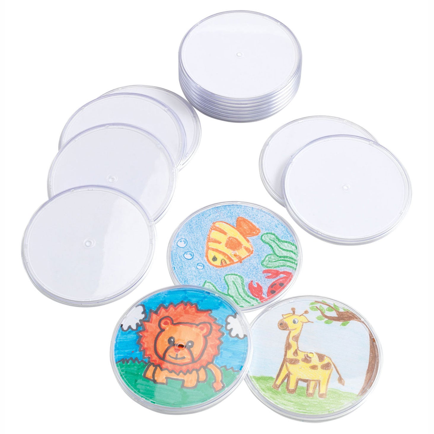 Handwerkskunst - Dekorieren Sie Ihre eigenen Untersetzer transparent, 12er-Set, 12er-Set