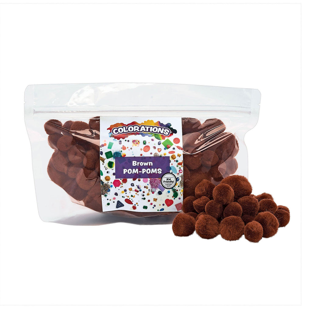 Farbgebung - Pompons braun, 100 Stück.