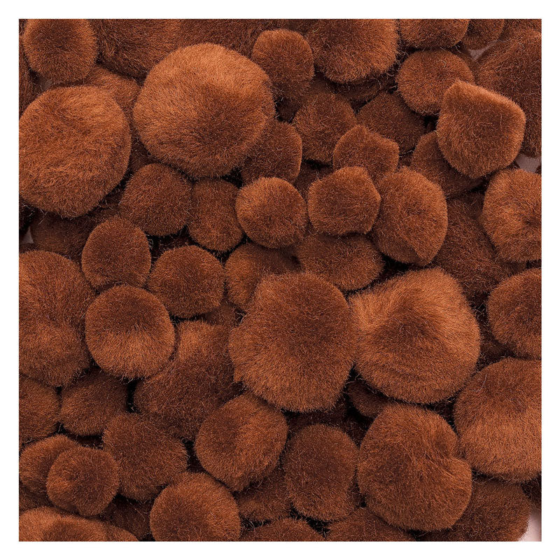 Farbgebung - Pompons braun, 100 Stück.