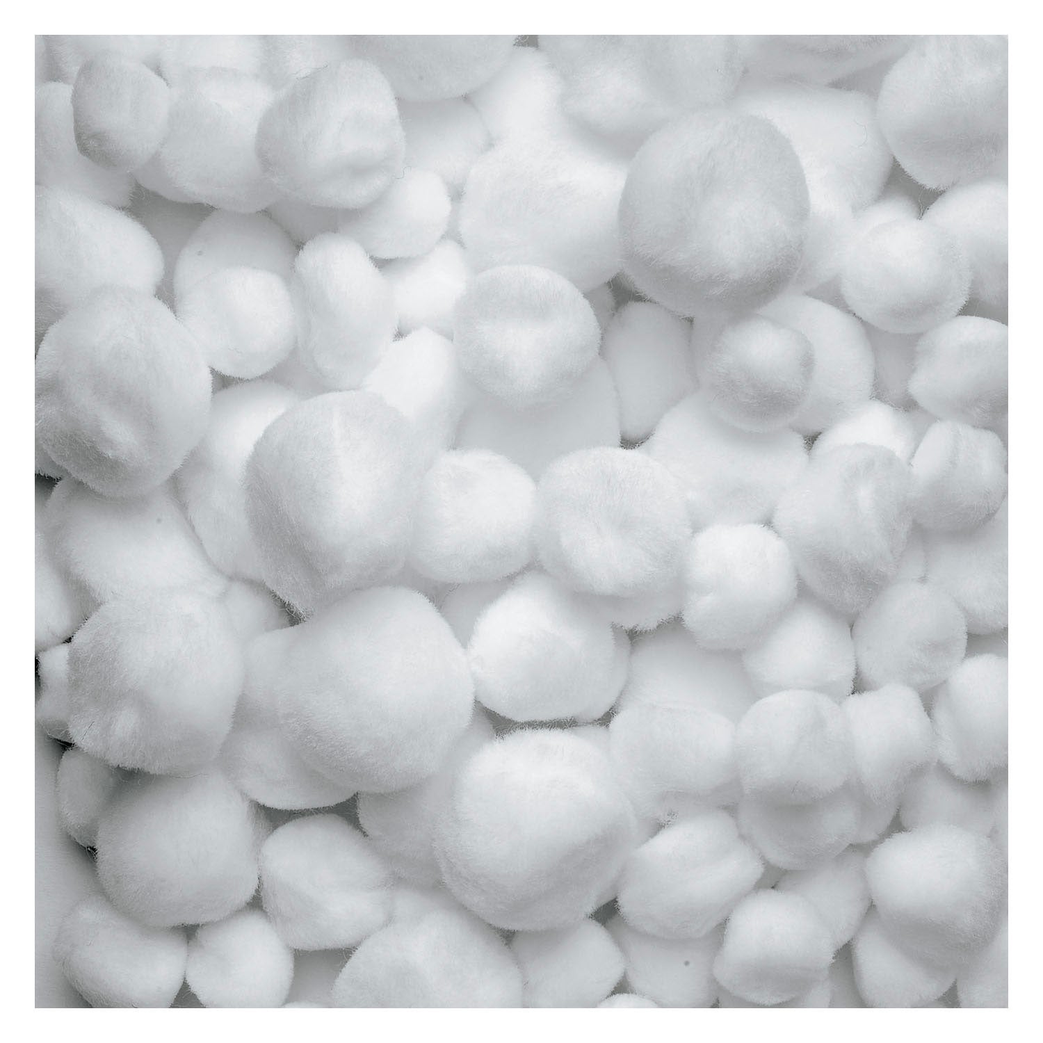 Colorations - pom poms wit, 100st.