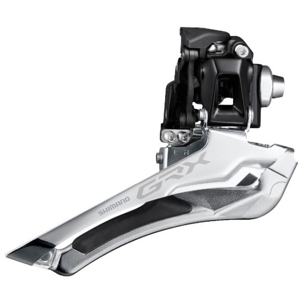 Umwerfer 2 x 10-fach Shimano GRX FD-R400, Zug nach unten, Direktmontage, 46 Zähne, Schwarz/Silber