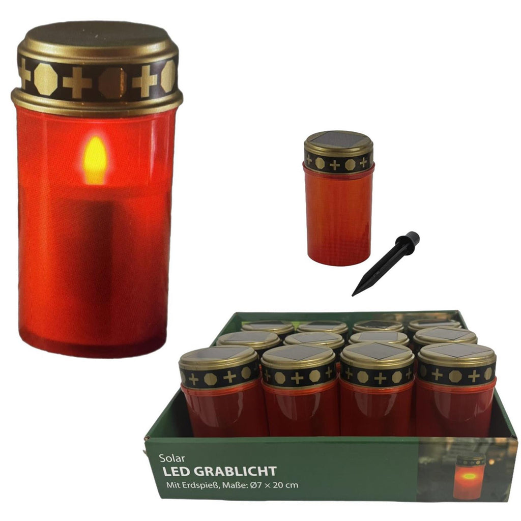 Graflicht led solar rood ø7xh20cm
