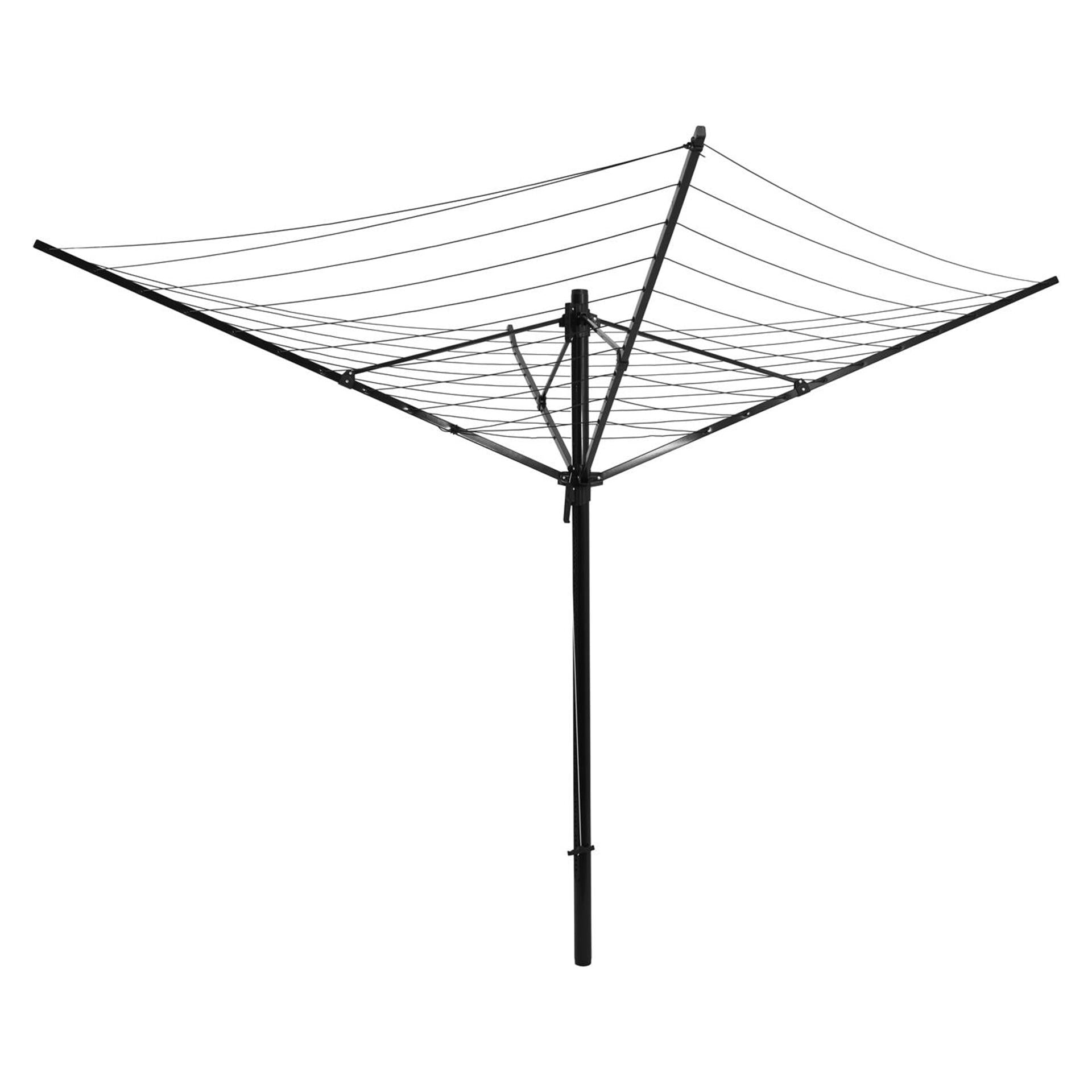 Droogmolen 60m zwart staal alu met bodemhuls ã˜5cm