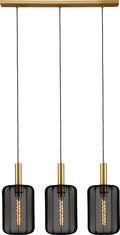 Lucide corina - hanglamp - 3xe27 - zwart - japandi