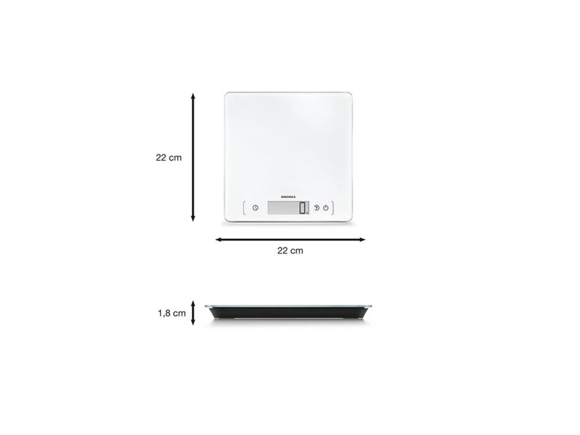 Soehnle keukenweegschaal page comfort 400 - digitaal - extra groot weegvlak - 1 gram nauwkeurig - tot 10 kg - wit