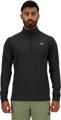 New balance space dye 1 4 zip heren sporttrui - black