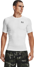 Under armour ua hg armour comp ss-wht heren sportshirt - wit - zwart