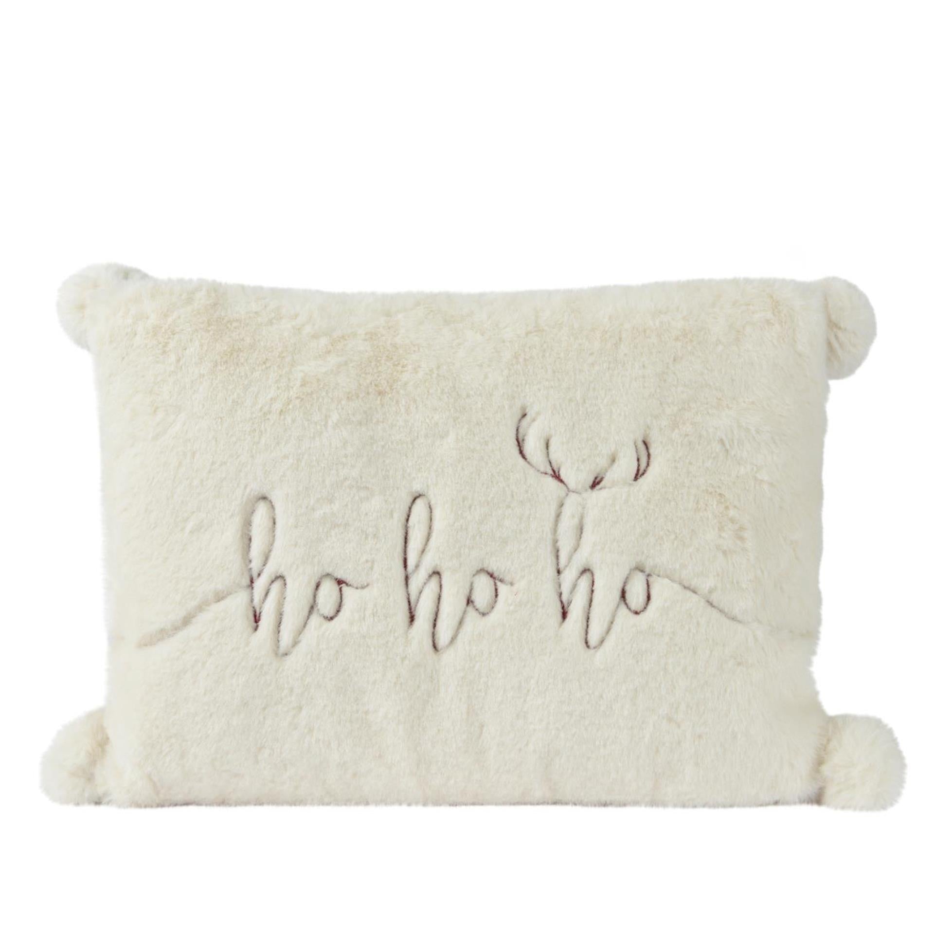 Decoris sierkussen met kerst print wit 30x40cm