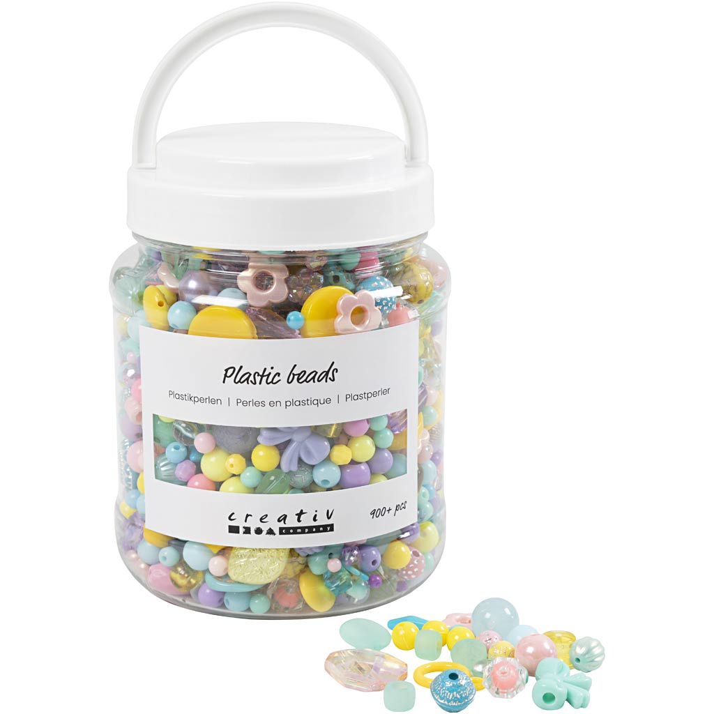 Creativ company kunststof kralen diverse kleuren, 700ml