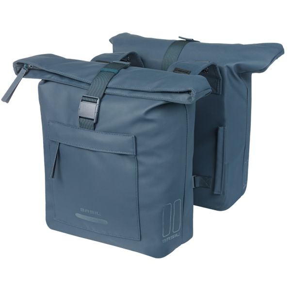 Basil Brooklyn 41L Doppel-Fahrradtasche - Blau (14 x 30 x 37 cm)