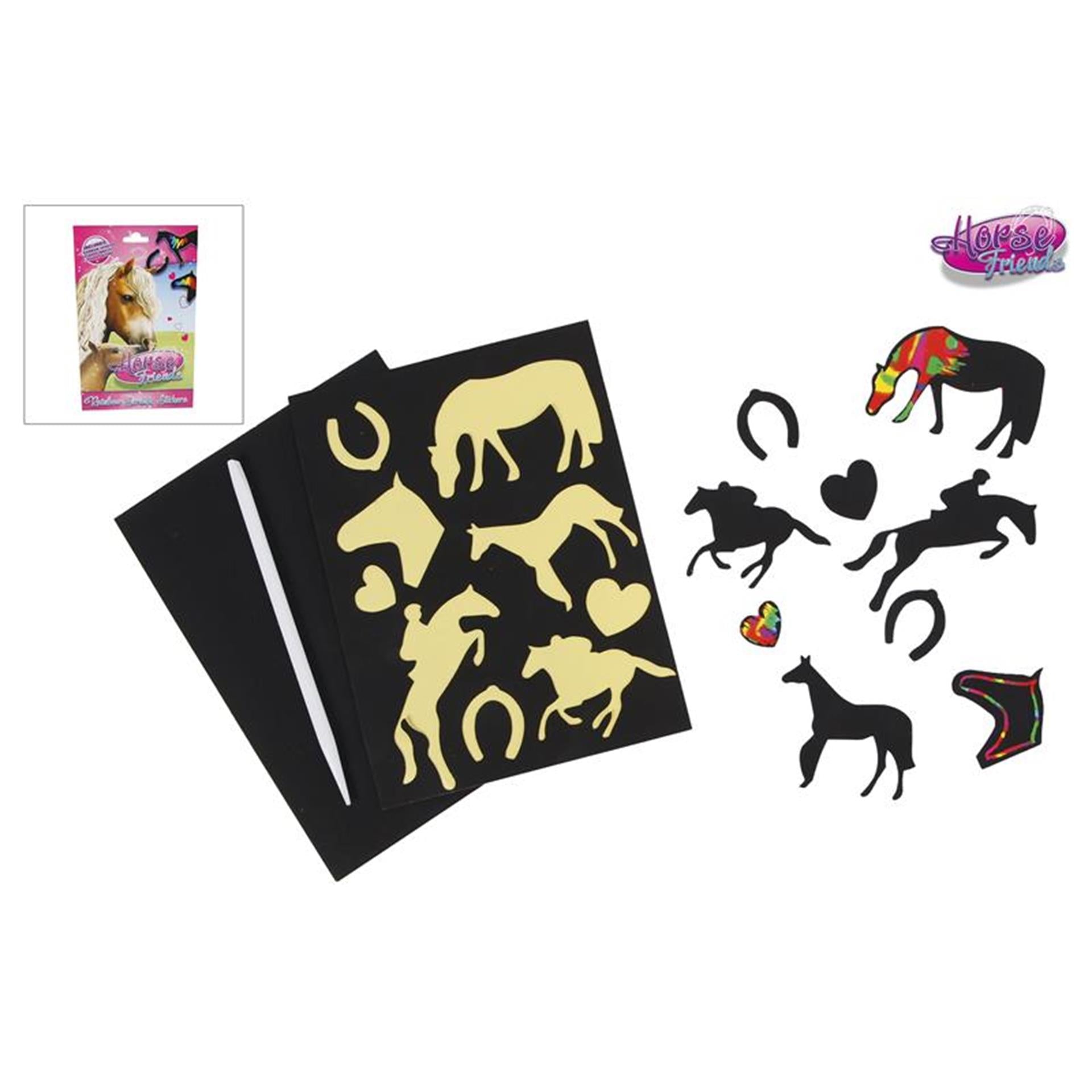 Horse friends kras stickers paard