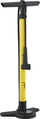 Bbb cycling airboost 2.0 fietspomp met drukmeter - 11 bar 160 psi - ventielen: dunlop, presta schräder - hoge druk vloerpomp racefiets en mtb - geel - bfp-28