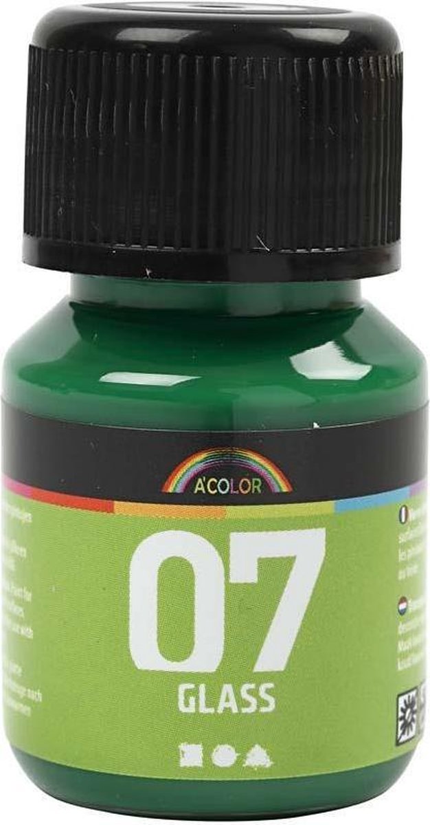 Creativ company permanente glasverf - briljant groen, 30ml