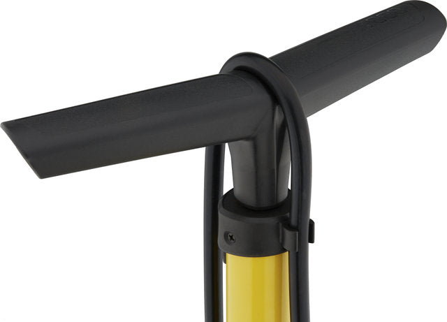 Bbb cycling airboost 2.0 fietspomp met drukmeter - 11 bar 160 psi - ventielen: dunlop, presta schräder - hoge druk vloerpomp racefiets en mtb - geel - bfp-28