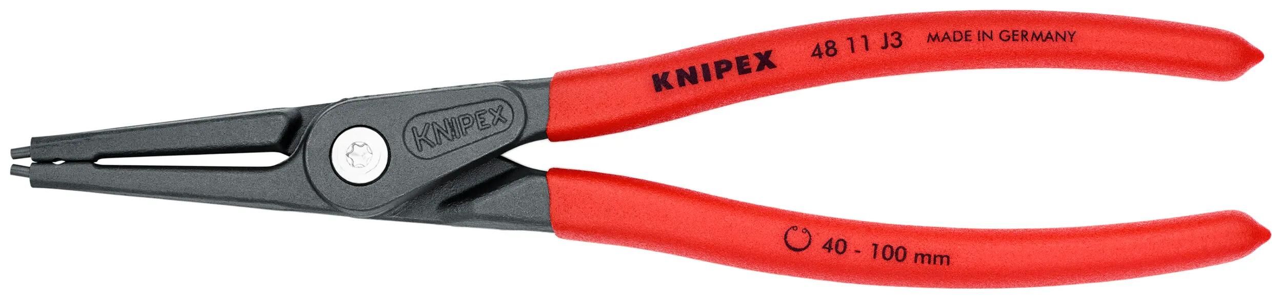 Knipex precisie-borgveertang voor binnenringen in boringen | anti-slip kunststof bekleed - 48 11 j3
