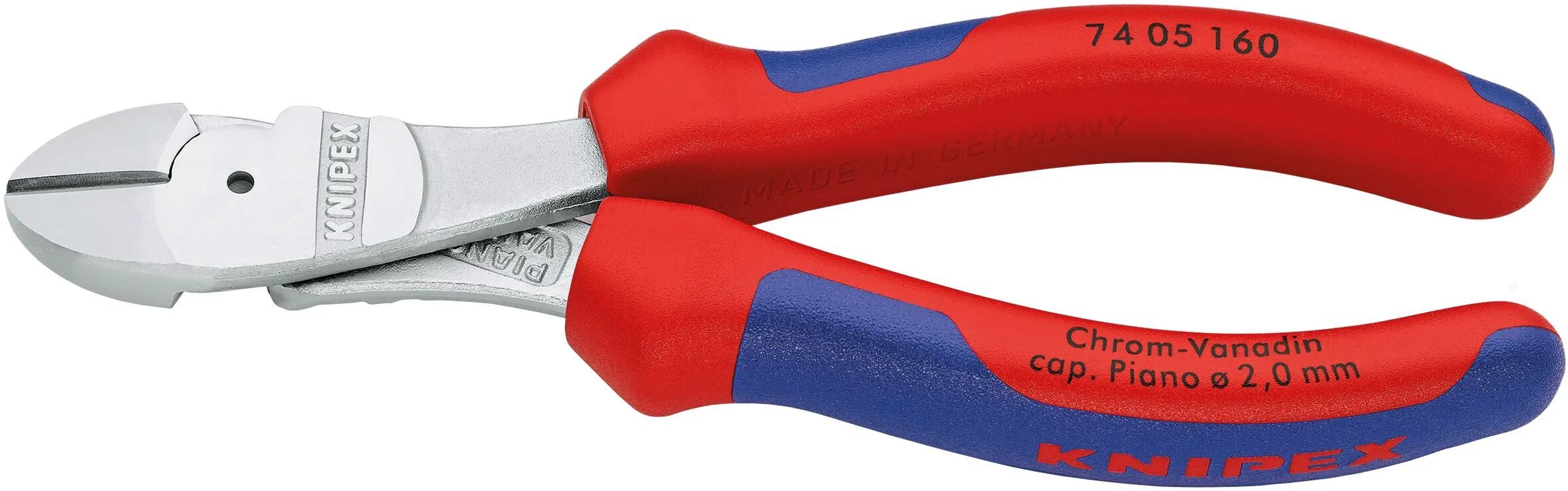 Knipex seitenschneider power side cutting.160 mm chr.pvc din 5749