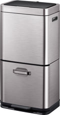 Eko - himalaya recycler sensor bin 35+25 liter - stainless steel plastic - grijs, mat rvs - prullenbak