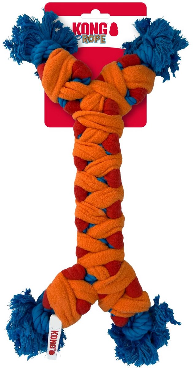 Kong rope rally bone - trekspeelgoed - 38.1x15.88x3.18 cm multi-color m
