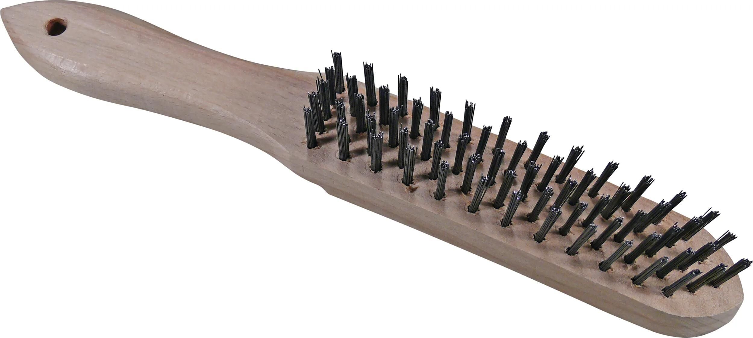 Condor drahtbürste steel brush 4-row curved wooden post