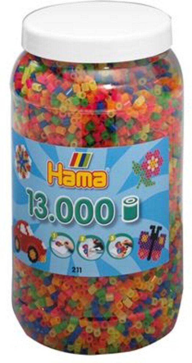 Hama - strijkkralen ton - 13.000 stuks neon
