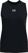 Under armour ua rival muscle tank-blk dames sportshirt - zwart - wit