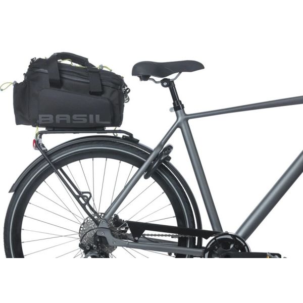 Basil Miles MIK Fahrradtasche, 7 Liter, 29 x 18 x 17 cm, schwarz und grau