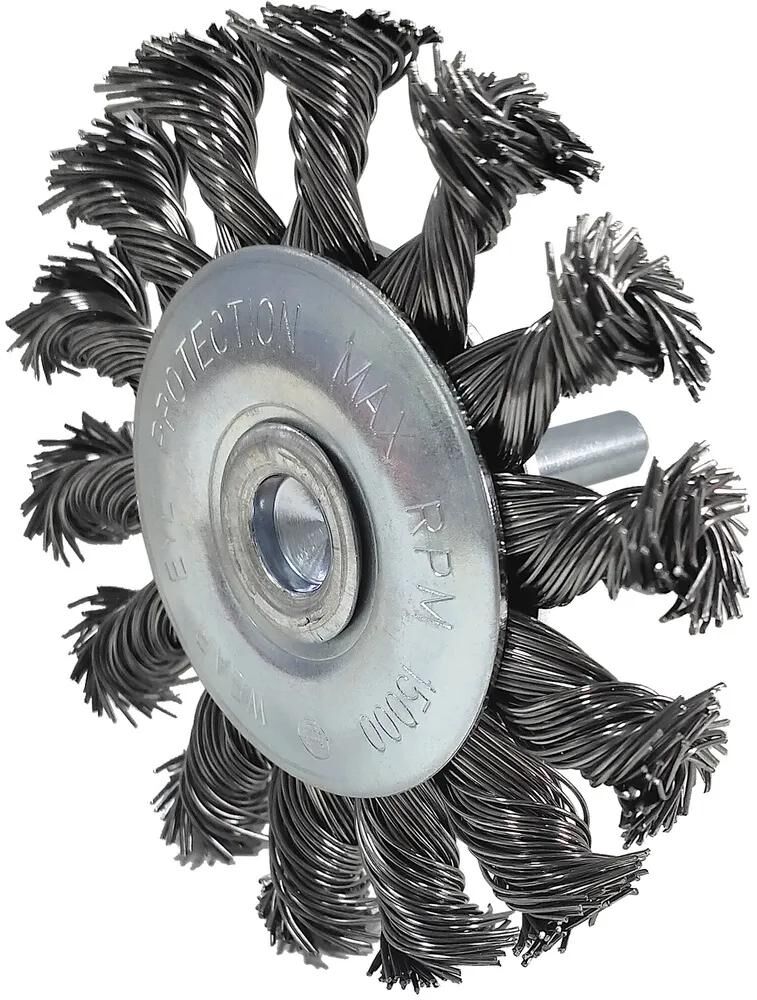 Ks tools stahldrahtrundbürste round brush with 6mm shaf ks-tools 75x12mm