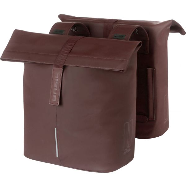 Basil City Doppel-Panniertasche 28–32 Liter, 12 x 29 x 30 cm, geröstet braun
