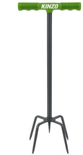 Kinzo woelvork 96cm - tuinklauw en cultivator - aarde losmaken, onkruid wieden, grond beluchten, kultiveren - zilver