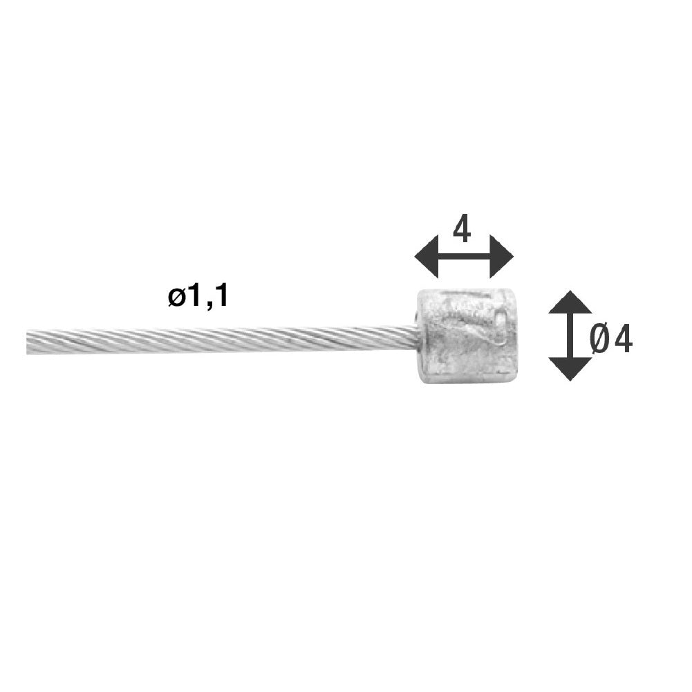 Schakel binnenkabels Elvedes 2250mm RVS ø1,1mm Shimano N-nippel ø4,5 × 4,5 (100 stuks)