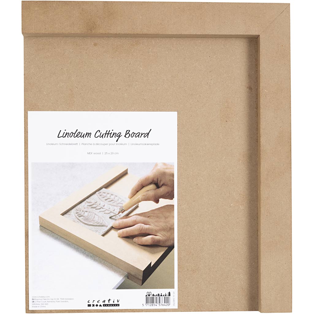 Linoleumhalter aus Holz von Creativ Company, rechtsseitig, 29 x 25 cm