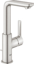 Grohe lineare wastafelkraan l - hoge uitloop - met trekwaste - supersteel